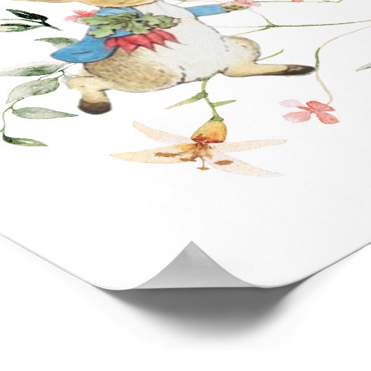 ワイルドフラワーピーターザラビットベイビーシャワーへようこそ ポスター (角)