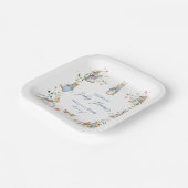 ワイルドフラワーピーターザラビットベビーシャワー紙 ペーパープレート (傾斜あり)