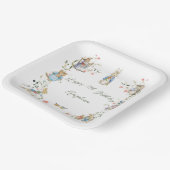 ワイルドフラワーピーターザラビット誕生日大 ペーパープレート (傾斜あり)