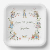 ワイルドフラワーピーターザラビット誕生日大 ペーパープレート (正面)