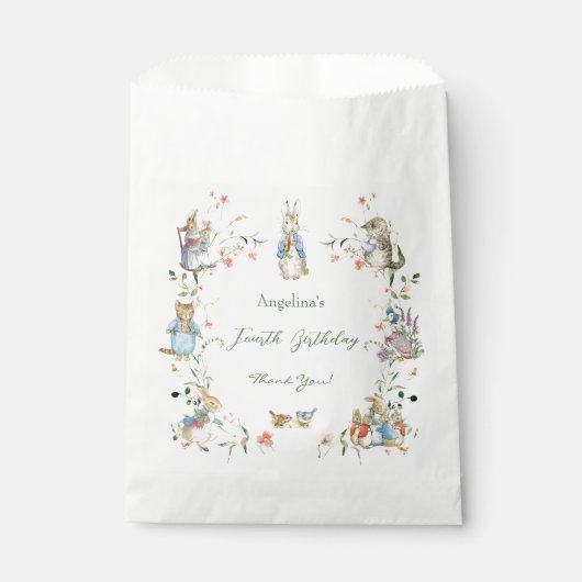 ワイルドフラワーピーターザラビット誕生日 フェイバーバッグ (正面)