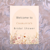 ワイルドフラワーピーチアーチブライダルシャワーへようこそ ポスター
