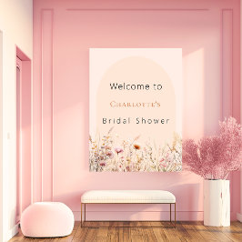 ワイルドフラワーピーチアーチブライダルシャワーへようこそ ポスター