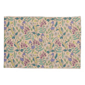 ワイルドフラワーピーチオレンジカラーピローケース 枕カバー (裏面-左)