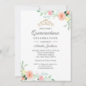 ワイルドフラワーピーチピンクフローラキンセアニェラ招待状 招待状 (正面)