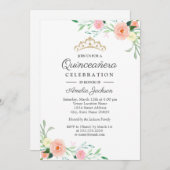 ワイルドフラワーピーチピンクフローラキンセアニェラ招待状 招待状 (正面/裏面)