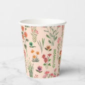 ワイルドフラワーピーチブライダルシャワー 紙コップ (裏面)