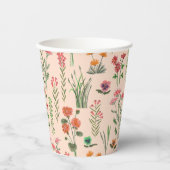 ワイルドフラワーピーチブライダルシャワー 紙コップ (正面)