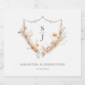 ワイルドフラワーピーチ結婚フローラ スパークリングワインラベル (シングルラベル)