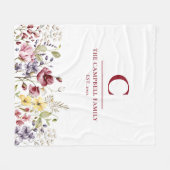 ワイルドフラワーファミリーモノグラムブランケット フリースブランケット (正面(横))