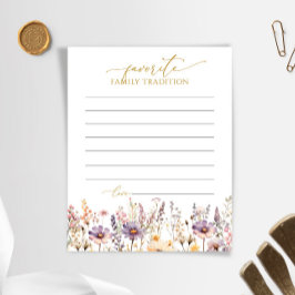 ワイルドフラワーファミリー伝統ベビーシャワーカード