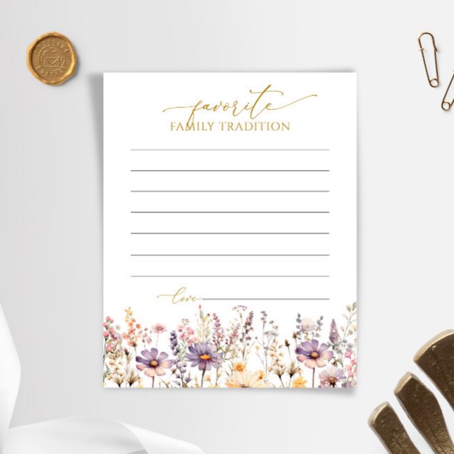 ワイルドフラワーファミリー伝統ベビーシャワーカード (クリエイターアップロード済み)