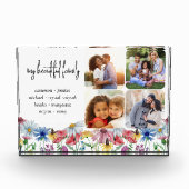 ワイルドフラワーファミリー名と4枚の写真 フォトブロック (正面)