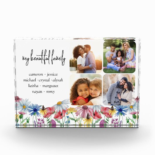 ワイルドフラワーファミリー名と4枚の写真 フォトブロック