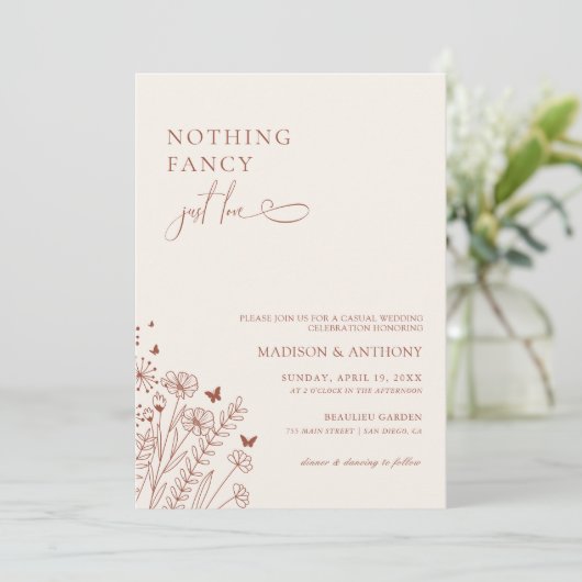 ワイルドフラワーファンシーの花を愛しているものは何も結婚ない 招待状 (スタンド正面)