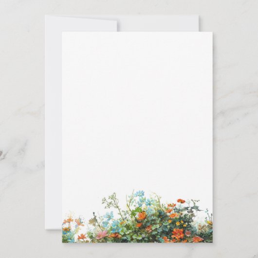 ワイルドフラワーファーストバースデーパーティ招待状 招待状 (裏面)