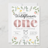 ワイルドフラワーファースト誕生日の招待 招待状 (正面)