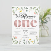 ワイルドフラワーファースト誕生日の招待 招待状 (スタンド正面)