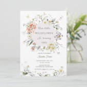 ワイルドフラワーファースト誕生日ガール招待状 招待状 (スタンド正面)