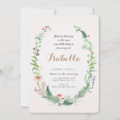 ワイルドフラワーファースト誕生日招待状 招待状 (正面)