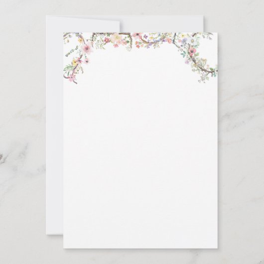 ワイルドフラワーファースト誕生日招待状 招待状 (裏面)