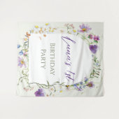 ワイルドフラワーファースト誕生日 タペストリー (正面(横))