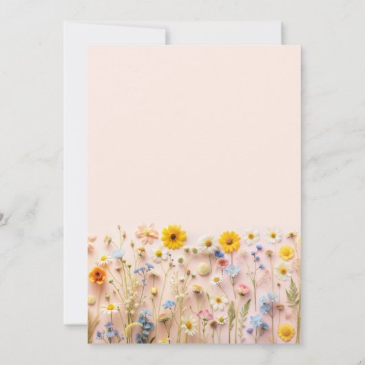 ワイルドフラワーファースト誕生日 招待状 (裏面)