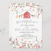 ワイルドフラワーファームの誕生日の招待 招待状 (正面/裏面)