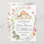 ワイルドフラワーファームベビーシャワー招待状 招待状 (正面/裏面)