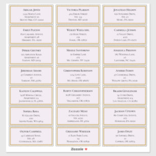 ワイルドフラワーファーンラベンダー結婚ズゲストアドレス シール