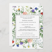 ワイルドフラワーフィールドお祝い・オブ・ライフ 招待状 (正面/裏面)