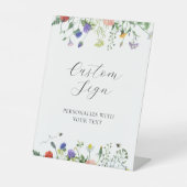 ワイルドフラワーフィールドとハチ オーダーメイド テキスト サイン (正面)