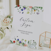 ワイルドフラワーフィールドと蜂 オーダーメイド テキストサイン 台座サイン