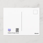 ワイルドフラワーフィールドにゴールドフィンチHELLOポストカード ポストカード (裏面)