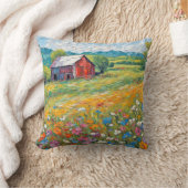 ワイルドフラワーフィールドの古い納屋 クッション (ブランケット)