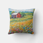 ワイルドフラワーフィールドの古い納屋 クッション (裏面)