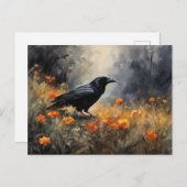 ワイルドフラワーフィールドの水彩 ポストカード (正面/裏面)