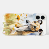 ワイルドフラワーフィールドのFAWN & WHITE GREYHOUND Case-Mate iPhoneケース (裏面 (横))