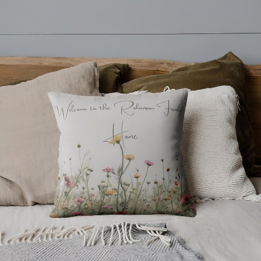 ワイルドフラワーフィールドカントリーファミリーホームカスタムフローラ クッション
