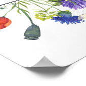 ワイルドフラワーフィールドバースデーパーティー歓迎サイン ポスター (角)