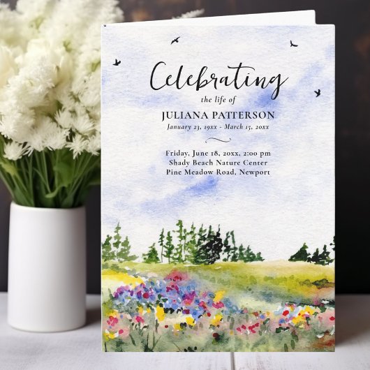 ワイルドフラワーフィールドフォトお祝いライフ葬儀 プログラム