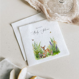 ワイルドフラワーフィールドフォレストベビー親愛シャワー スタンダードカクテルナプキン