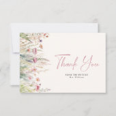 ワイルドフラワーフィールドブライダルシャワーサンキューカード 招待状 (正面)