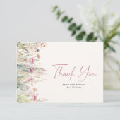 ワイルドフラワーフィールドブライダルシャワーサンキューカード 招待状 (スタンド正面)