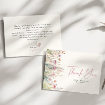 ワイルドフラワーフィールドブライダルシャワーサンキューカード