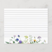 ワイルドフラワーフィールドブライダルシャワーレシピカード (裏面)