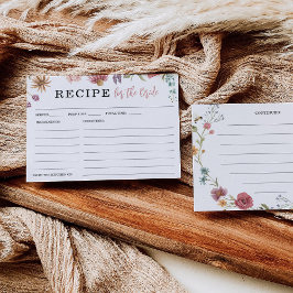 ワイルドフラワーフィールドブライダルシャワーレシピカード