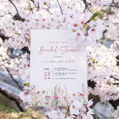 ワイルドフラワーフィールドブライダルシャワー水彩春 招待状