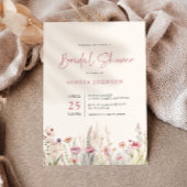 ワイルドフラワーフィールドブライダルシャワー水彩春 招待状