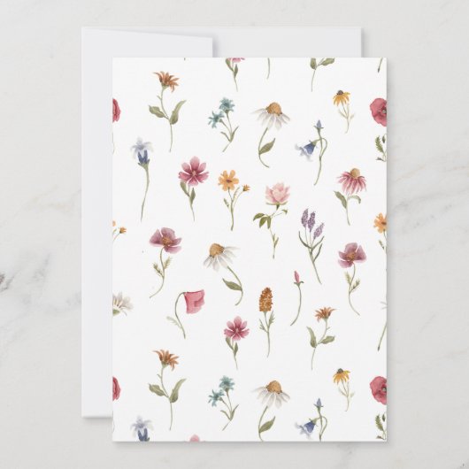 ワイルドフラワーフィールドボホブライダルシャワー招待 招待状 (裏面)